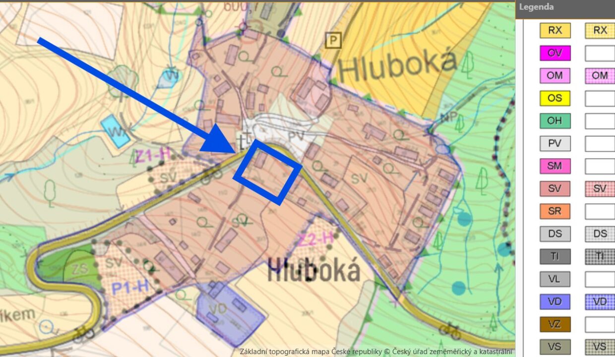 Hluboka uzemni plan - plochy smíšené venkovské 2